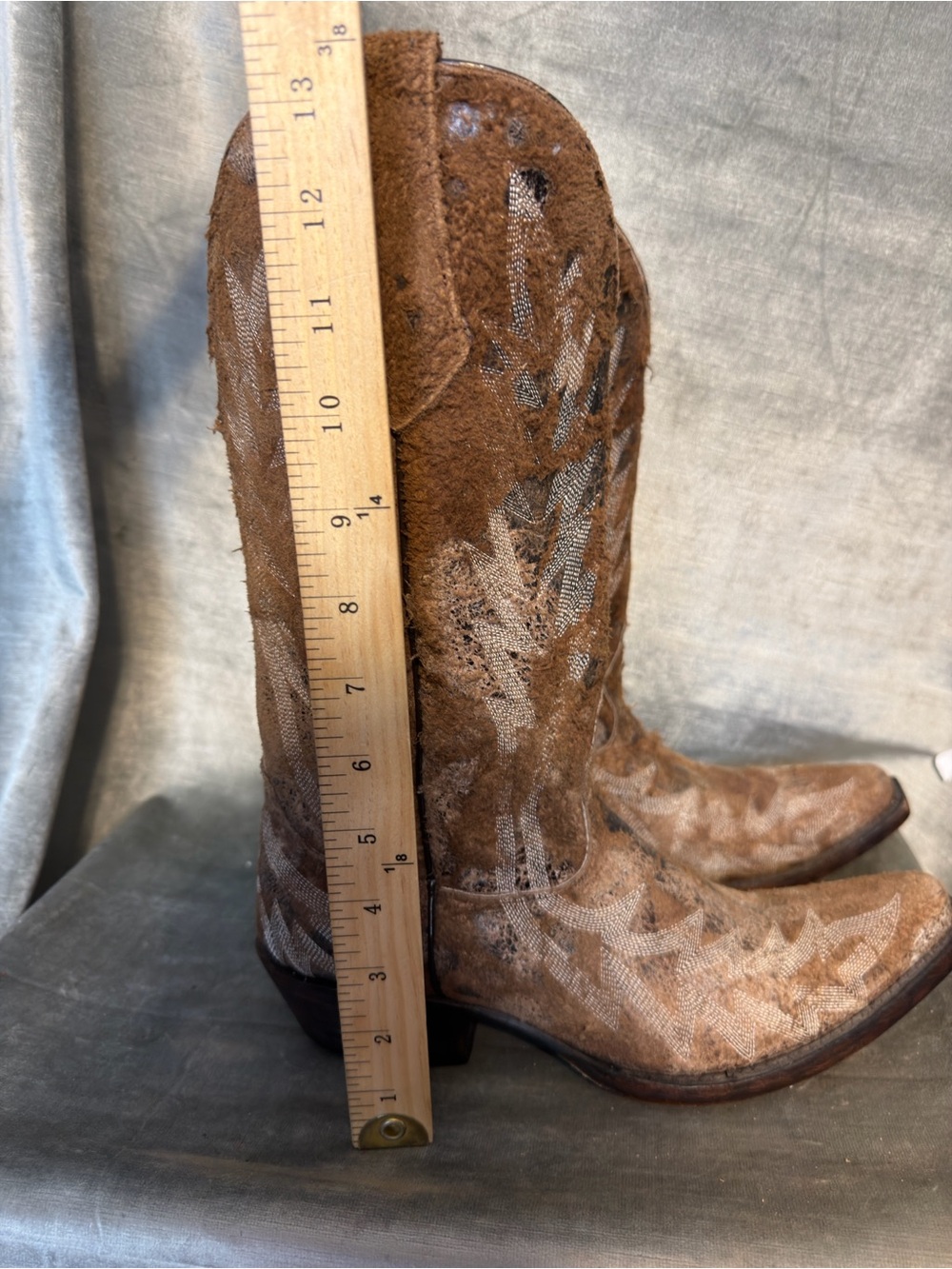 Johnny Ringo Outlaw Distressed Mid-Calf Leather/Snakeskin Women's Boots. Size 8C - Picture 5 of 12